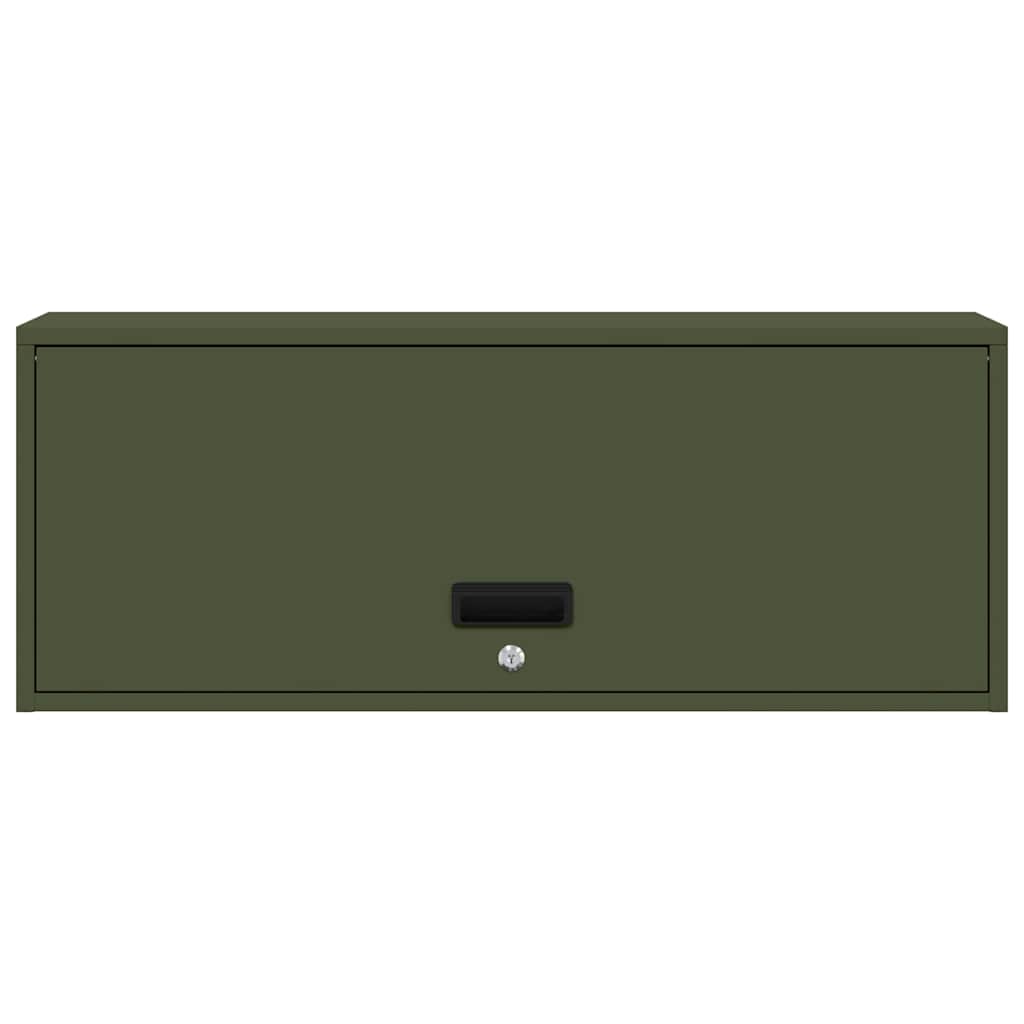 vidaXL Wall Cabinet for Garage with Gas-lift Door Olive green