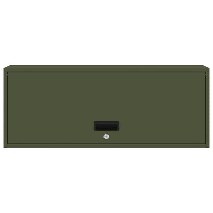 vidaXL Wall Cabinet for Garage with Gas-lift Door Olive green