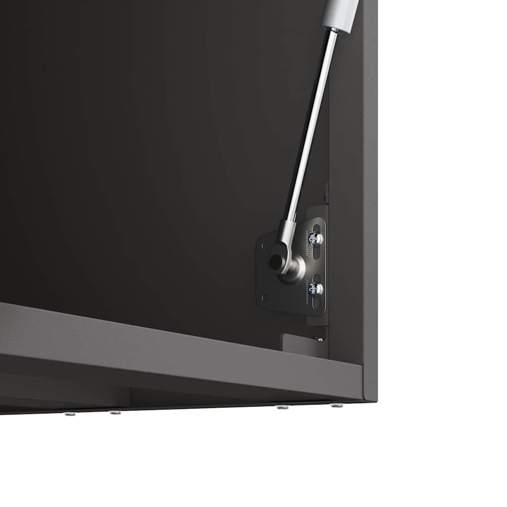 vidaXL Wall Cabinet for Garage with Gas-lift Door Black
