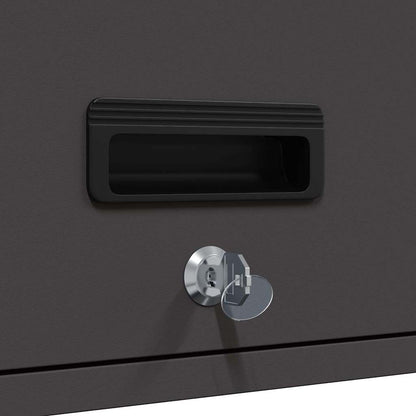 vidaXL Wall Cabinet for Garage with Gas-lift Door Black