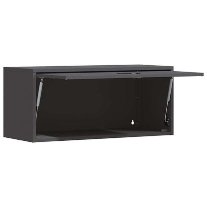 vidaXL Wall Cabinet for Garage with Gas-lift Door Black
