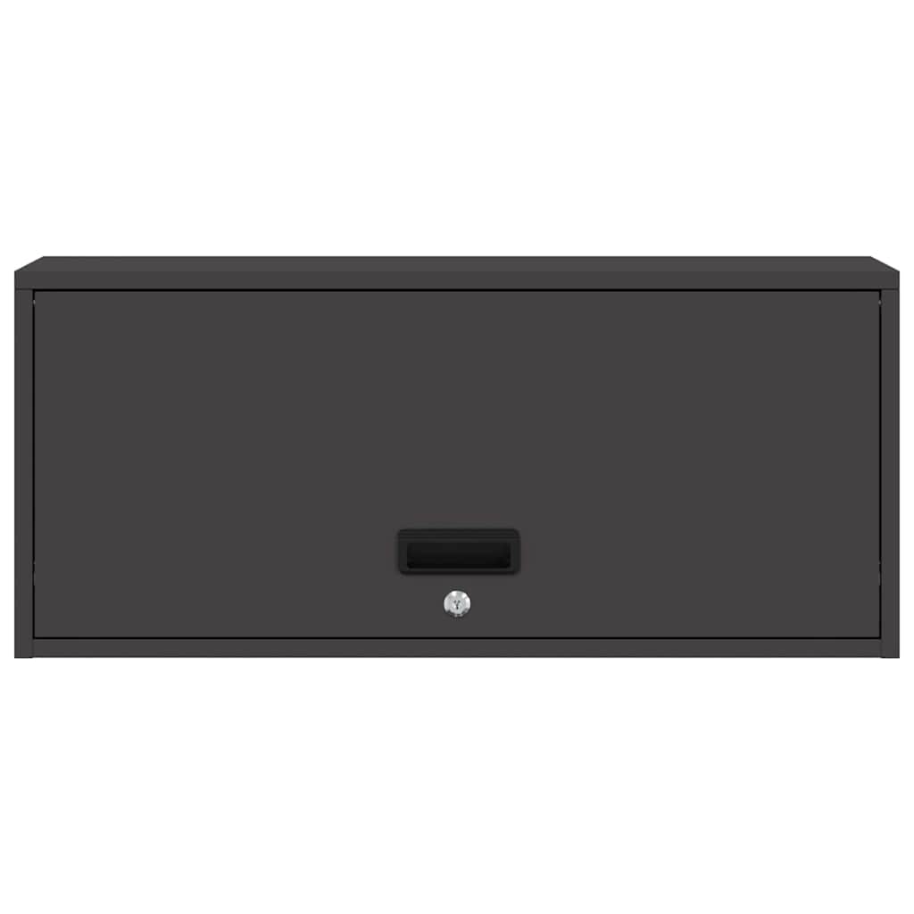 vidaXL Wall Cabinet for Garage with Gas-lift Door Black