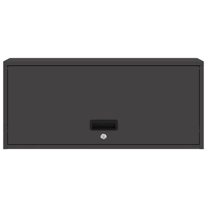 vidaXL Wall Cabinet for Garage with Gas-lift Door Black