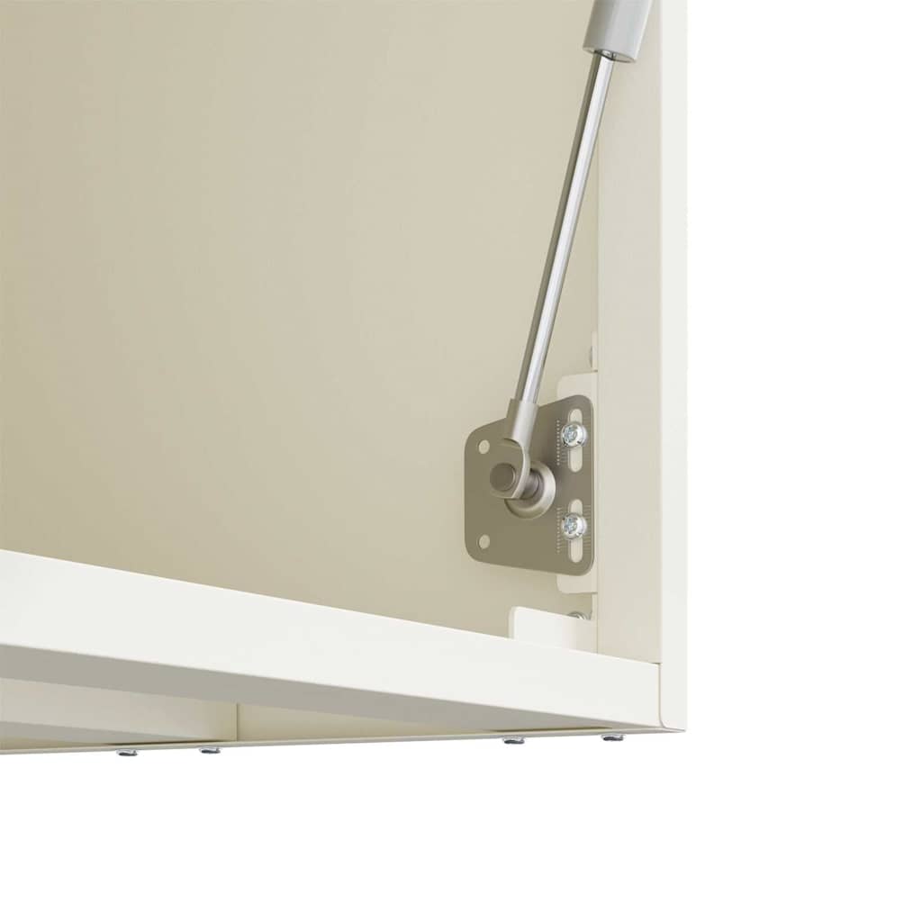 vidaXL Wall Cabinet for Garage with Gas-lift Door White
