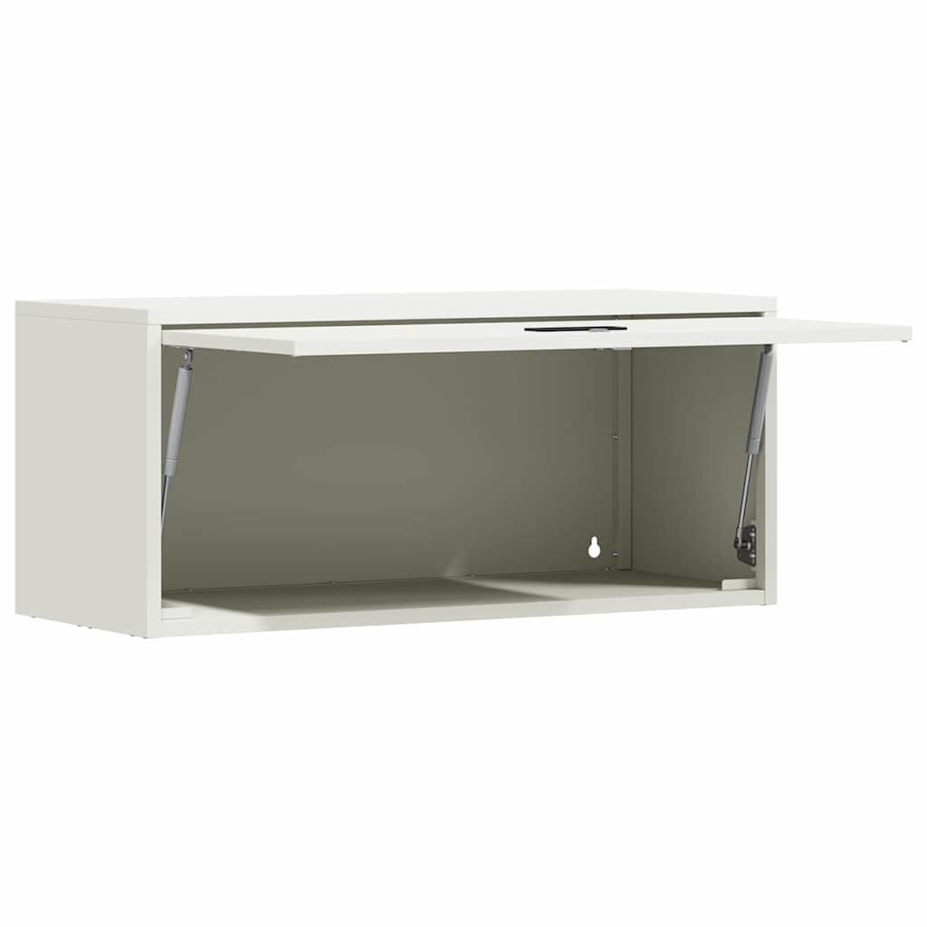 vidaXL Wall Cabinet for Garage with Gas-lift Door White