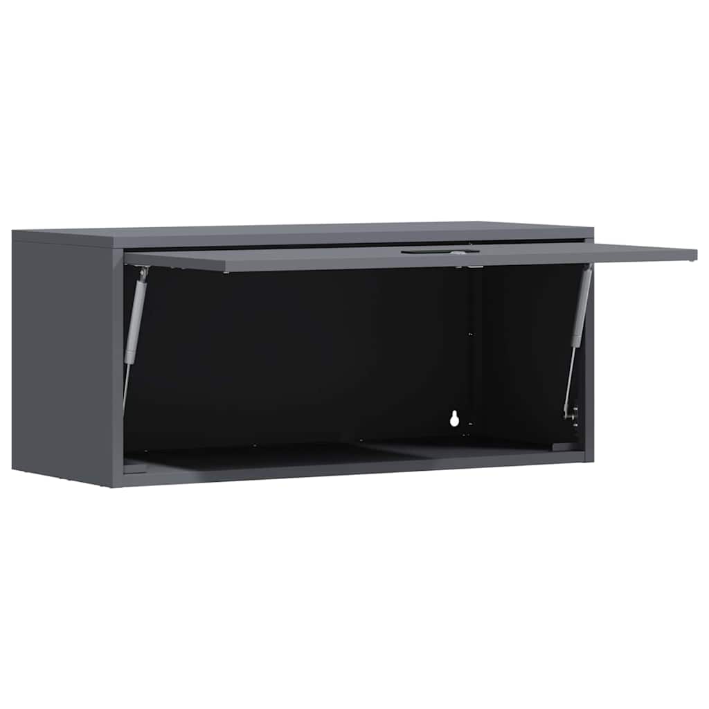 vidaXL Wall Cabinet for Garage with Gas-lift Door Anthracite