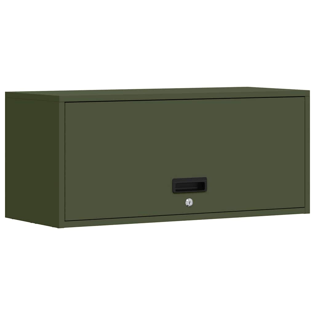 vidaXL Wall Cabinet for Garage with Gas-lift Door Olive green