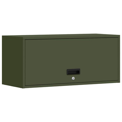 vidaXL Wall Cabinet for Garage with Gas-lift Door Olive green