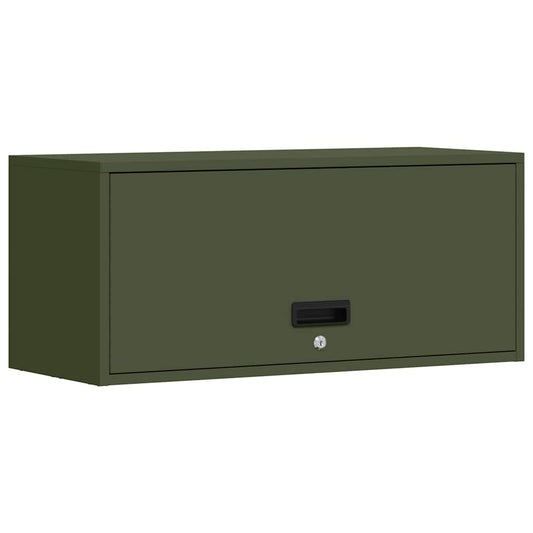 vidaXL Wall Cabinet for Garage with Gas-lift Door Olive green