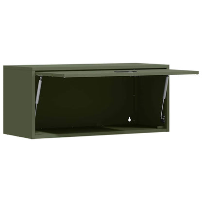 vidaXL Wall Cabinet for Garage with Gas-lift Door Olive green