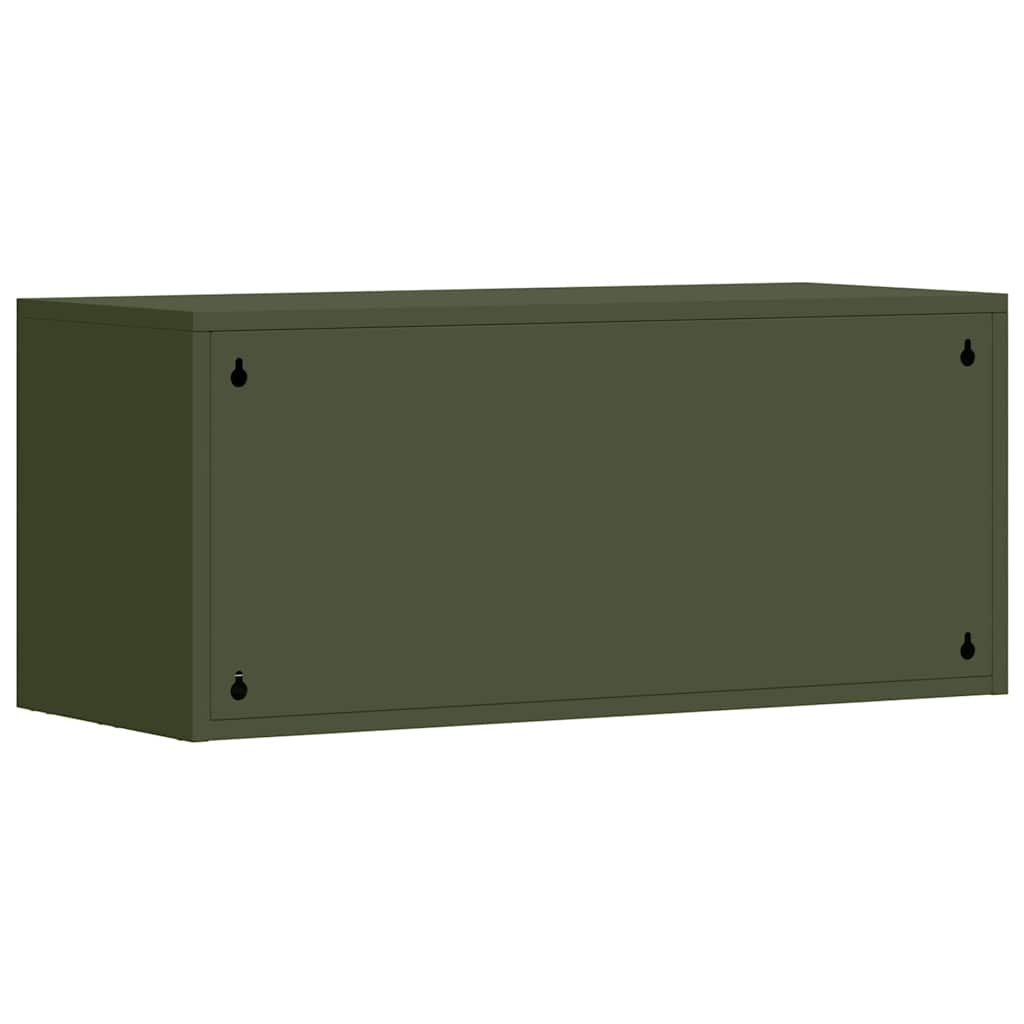 vidaXL Wall Cabinet for Garage with Gas-lift Door Olive green