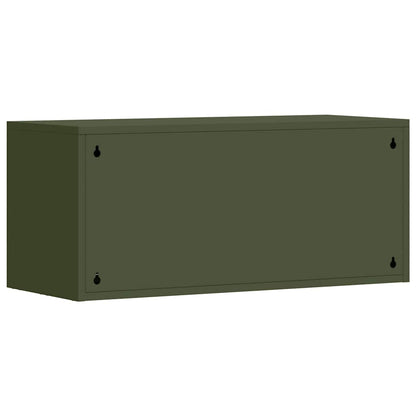 vidaXL Wall Cabinet for Garage with Gas-lift Door Olive green