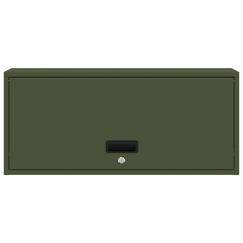 vidaXL Wall Cabinet for Garage with Gas-lift Door Olive green
