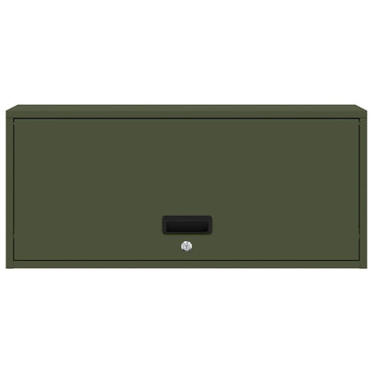 vidaXL Wall Cabinet for Garage with Gas-lift Door Olive green
