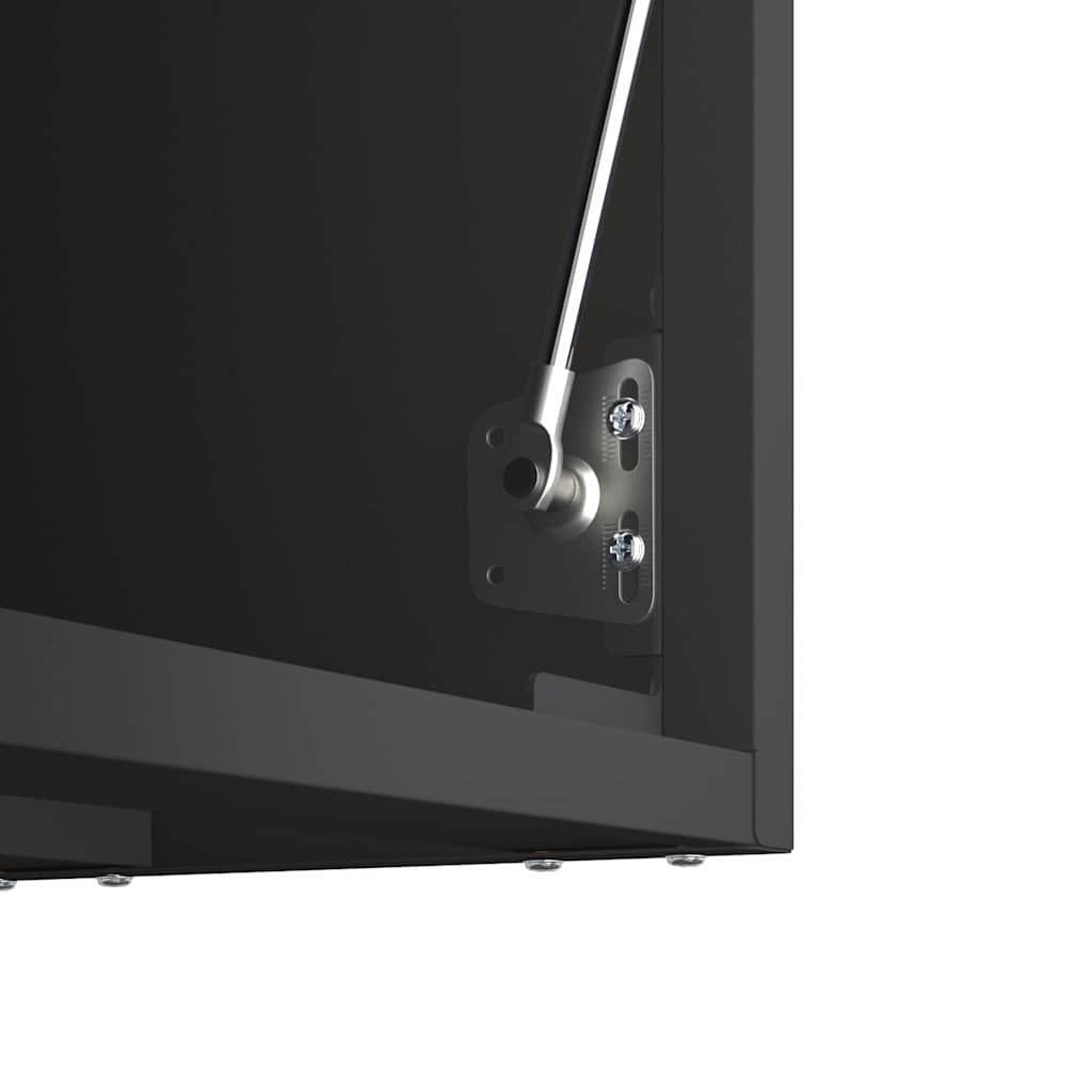 vidaXL Wall Cabinet for Garage with Gas-lift Door Black