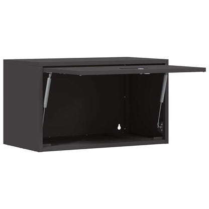 vidaXL Wall Cabinet for Garage with Gas-lift Door Black