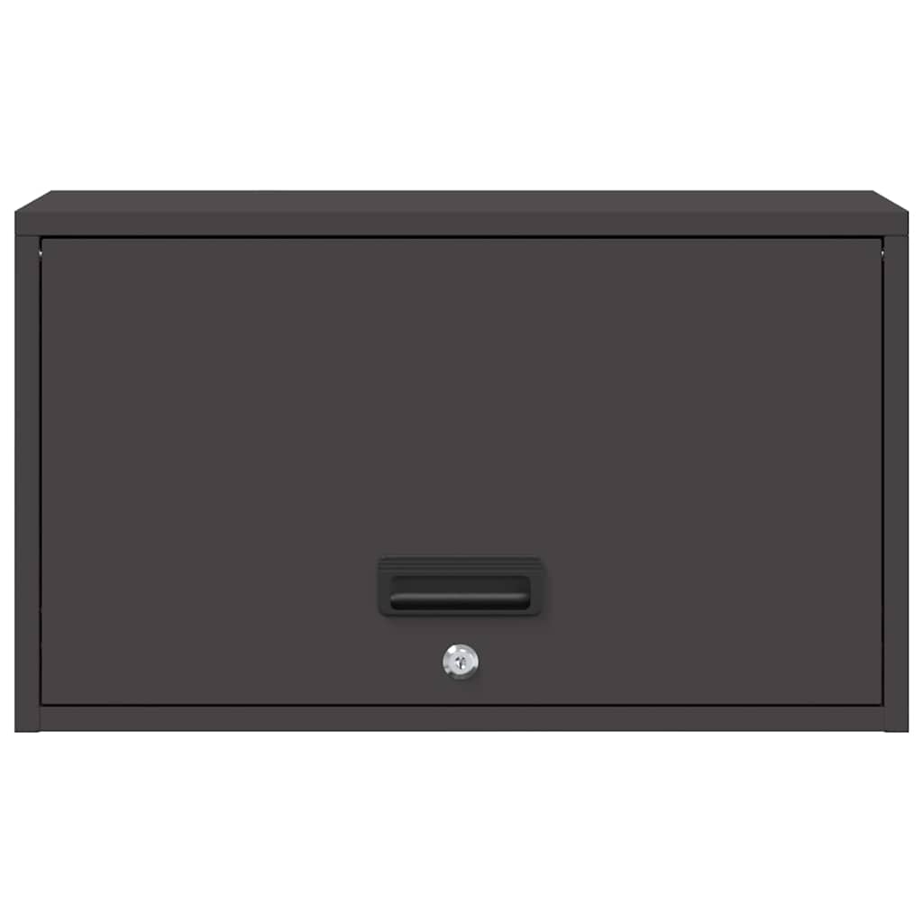 vidaXL Wall Cabinet for Garage with Gas-lift Door Black