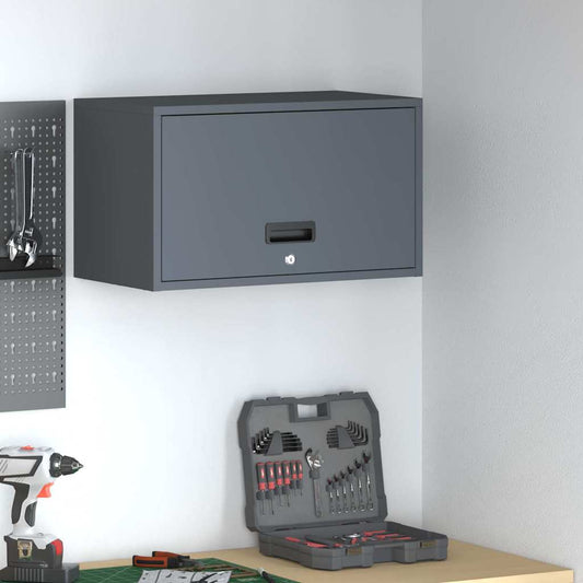 vidaXL Wall Cabinet for Garage with Gas-lift Door Anthracite