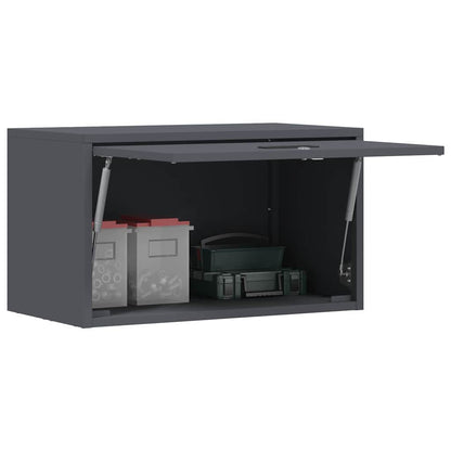 vidaXL Wall Cabinet for Garage with Gas-lift Door Anthracite