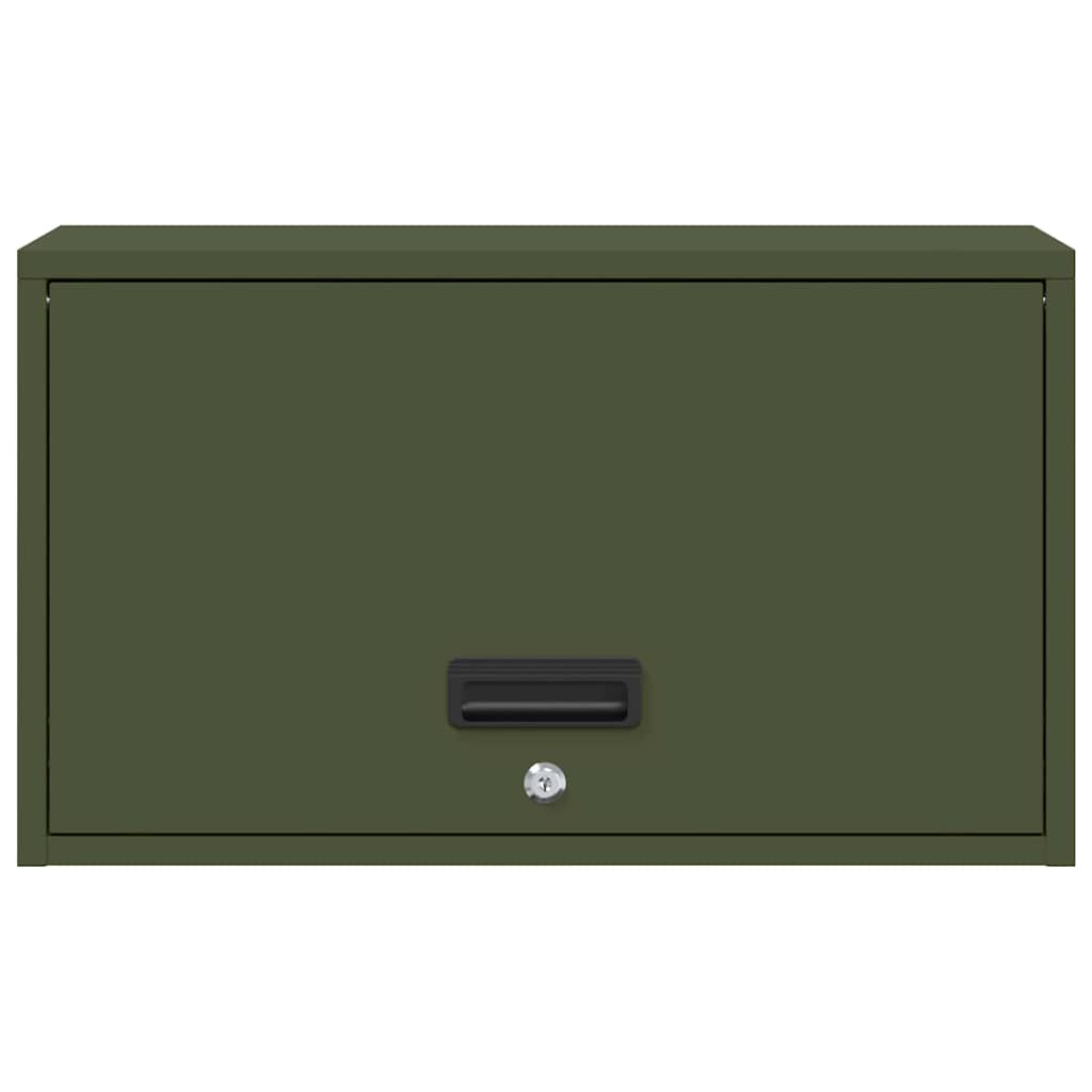vidaXL Wall Cabinet for Garage with Gas-lift Door Olive green