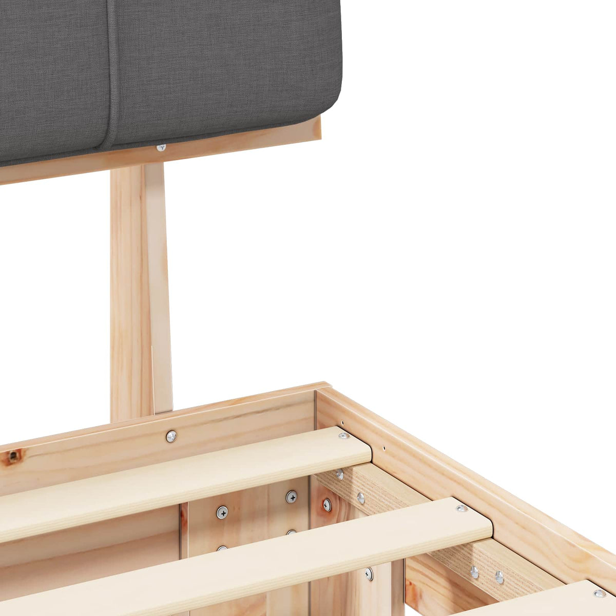 vidaXL Bed Frame with Upholstered Headboard Natural and Dark grey