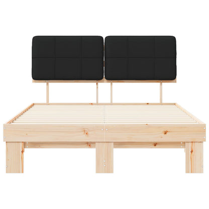 vidaXL Bed Frame with Upholstered Headboard Black 150 x 200 cm