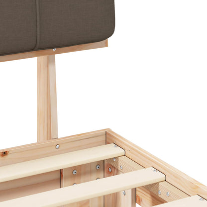 vidaXL Bed Frame with Upholstered Headboard Natural and Taupe