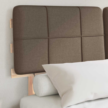 vidaXL Bed Frame with Upholstered Headboard Natural and Taupe