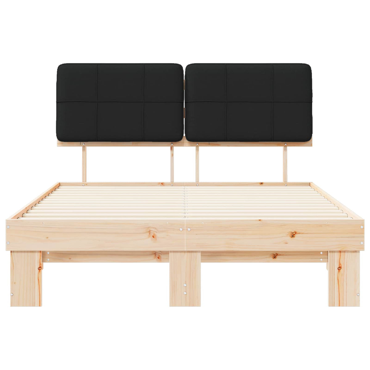 vidaXL Bed Frame with Upholstered Headboard Black 140 x 190 cm