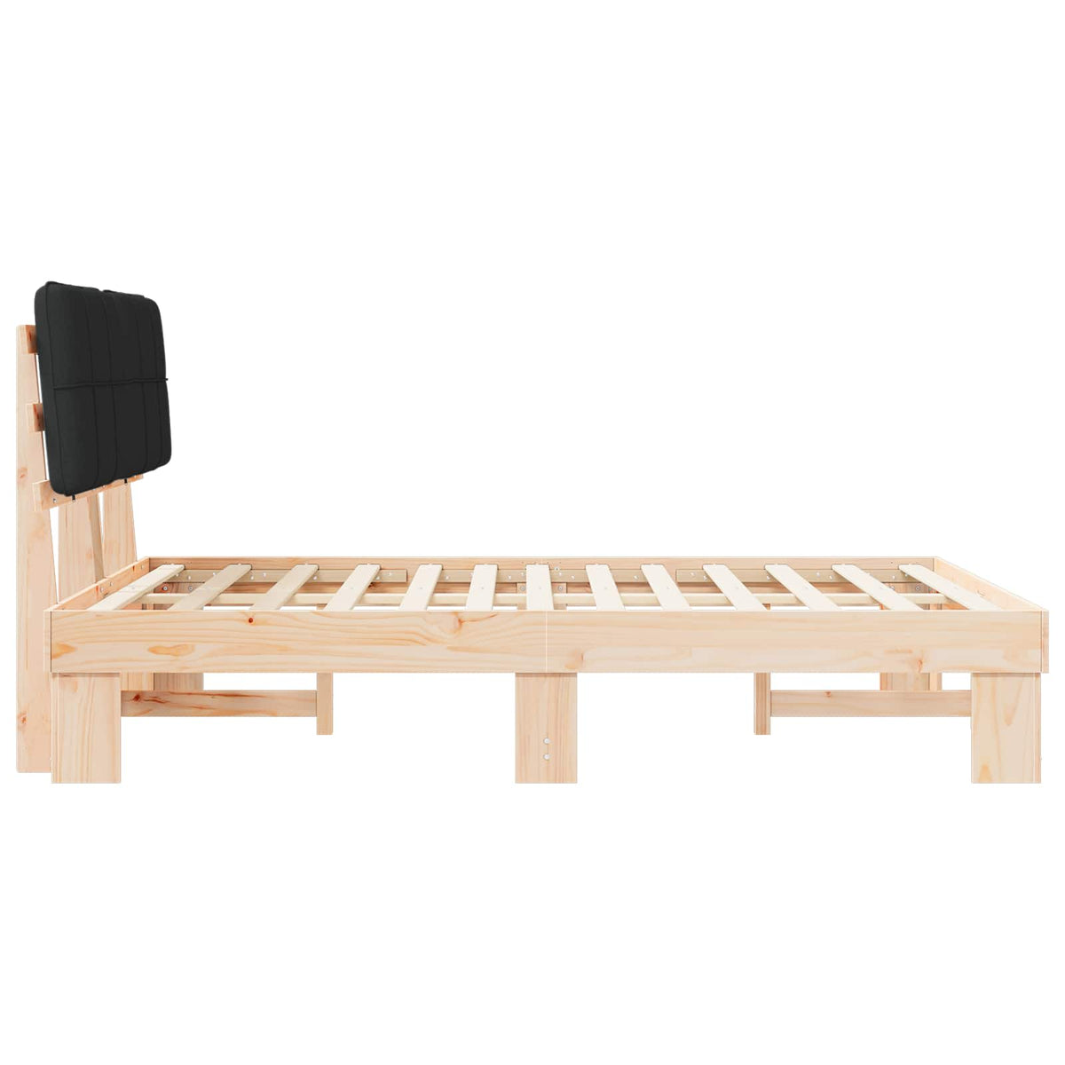 vidaXL Bed Frame with Upholstered Headboard Black 140 x 190 cm