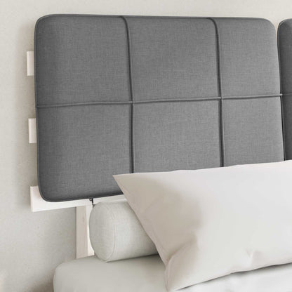 vidaXL Bed Frame with Upholstered Headboard White and Light grey