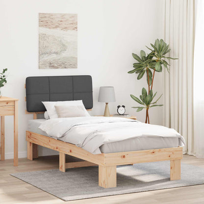 vidaXL Bed Frame with Upholstered Headboard Natural and Dark grey