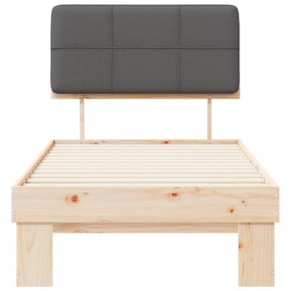 vidaXL Bed Frame with Upholstered Headboard Natural and Dark grey
