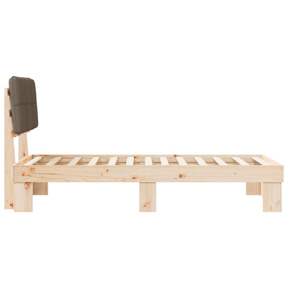 vidaXL Bed Frame with Upholstered Headboard Natural and Taupe