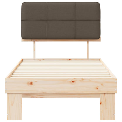 vidaXL Bed Frame with Upholstered Headboard Natural and Taupe