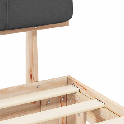 vidaXL Bed Frame with Upholstered Headboard Natural and Dark grey