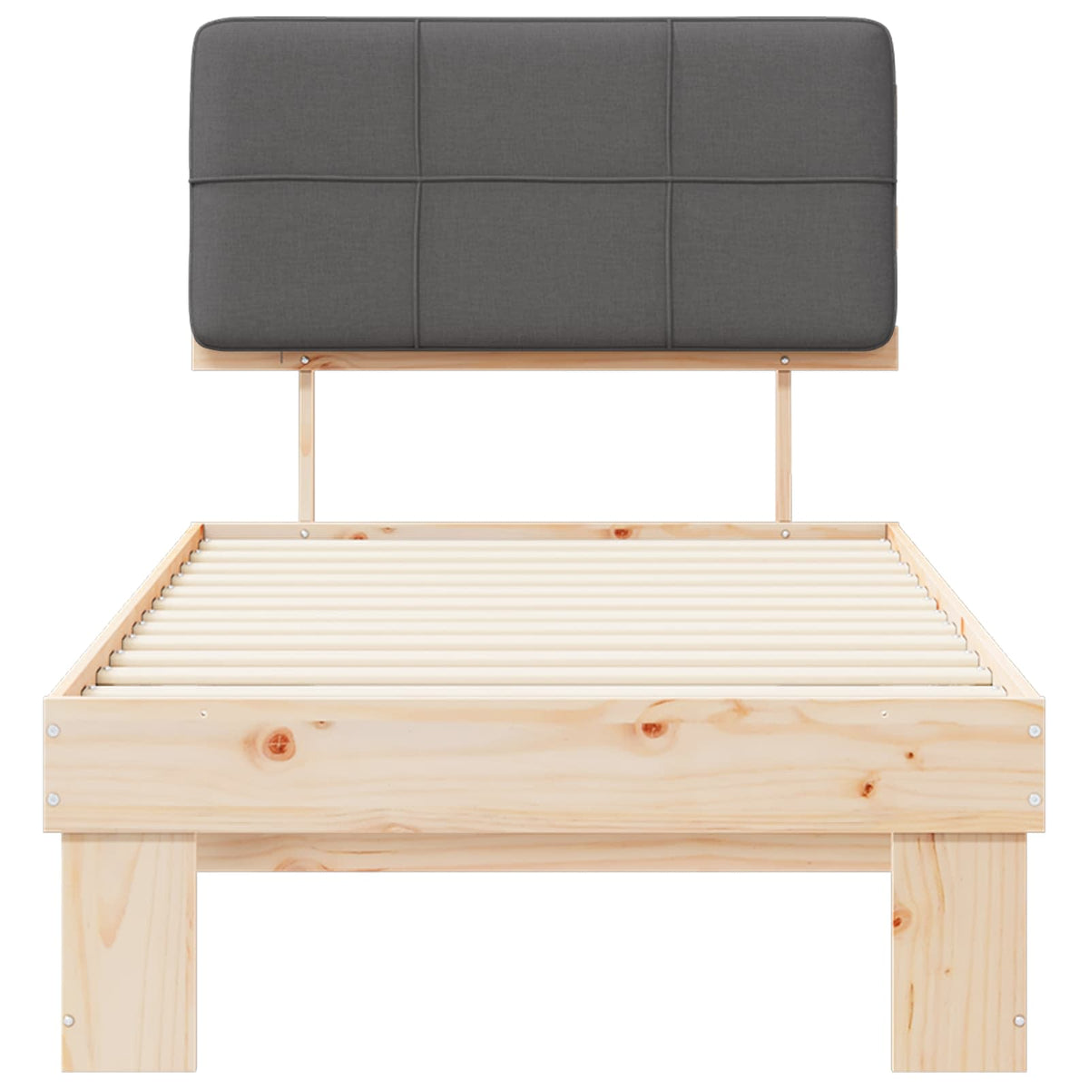 vidaXL Bed Frame with Upholstered Headboard Natural and Dark grey