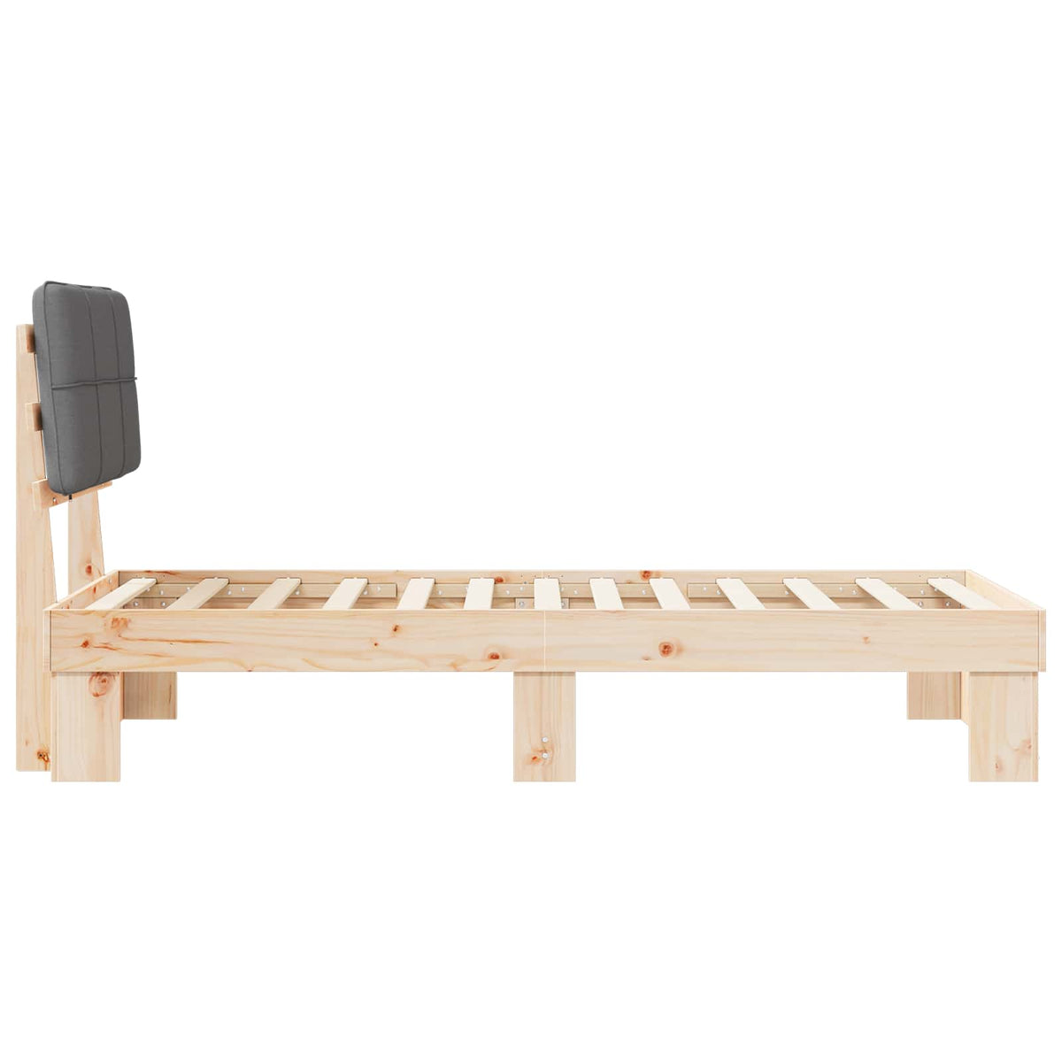 vidaXL Bed Frame with Upholstered Headboard Natural and Dark grey