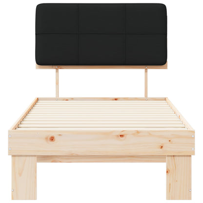 vidaXL Bed Frame with Upholstered Headboard Black 90 x 190 cm
