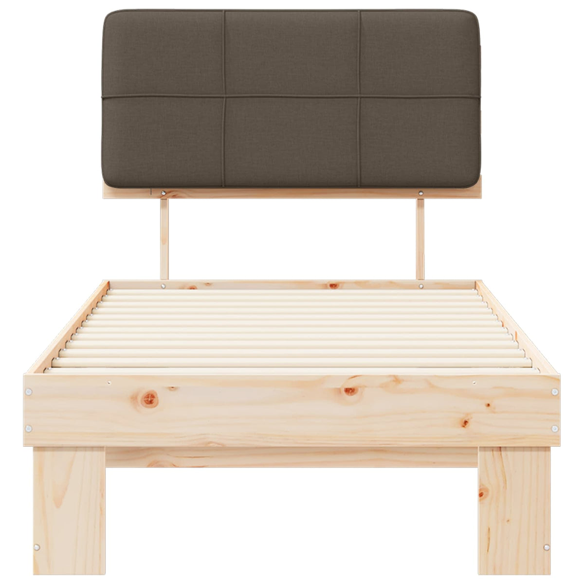vidaXL Bed Frame with Upholstered Headboard Natural and Taupe
