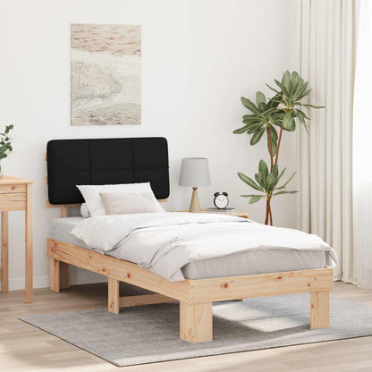 vidaXL Bed Frame with Upholstered Headboard Black 75 x 190 cm