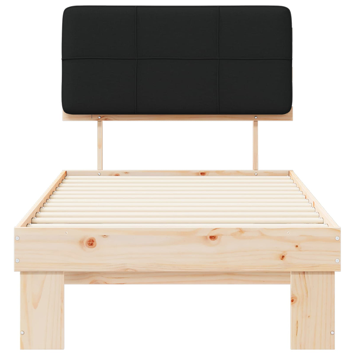 vidaXL Bed Frame with Upholstered Headboard Black 75 x 190 cm