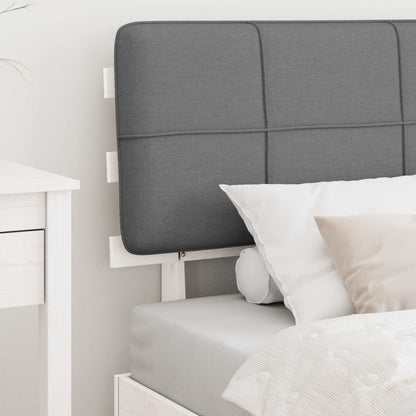 vidaXL Bed Frame with Upholstered Headboard White and Light grey