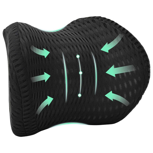 vidaXL Pillow with Pillow Adjustable Black 31 x 23 x 14 cm 4D Mesh