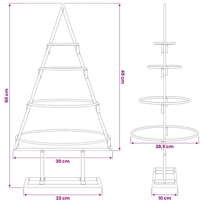 vidaXL Metal Christmas Tree with Stand Gold 60 cm Powder-coated steel
