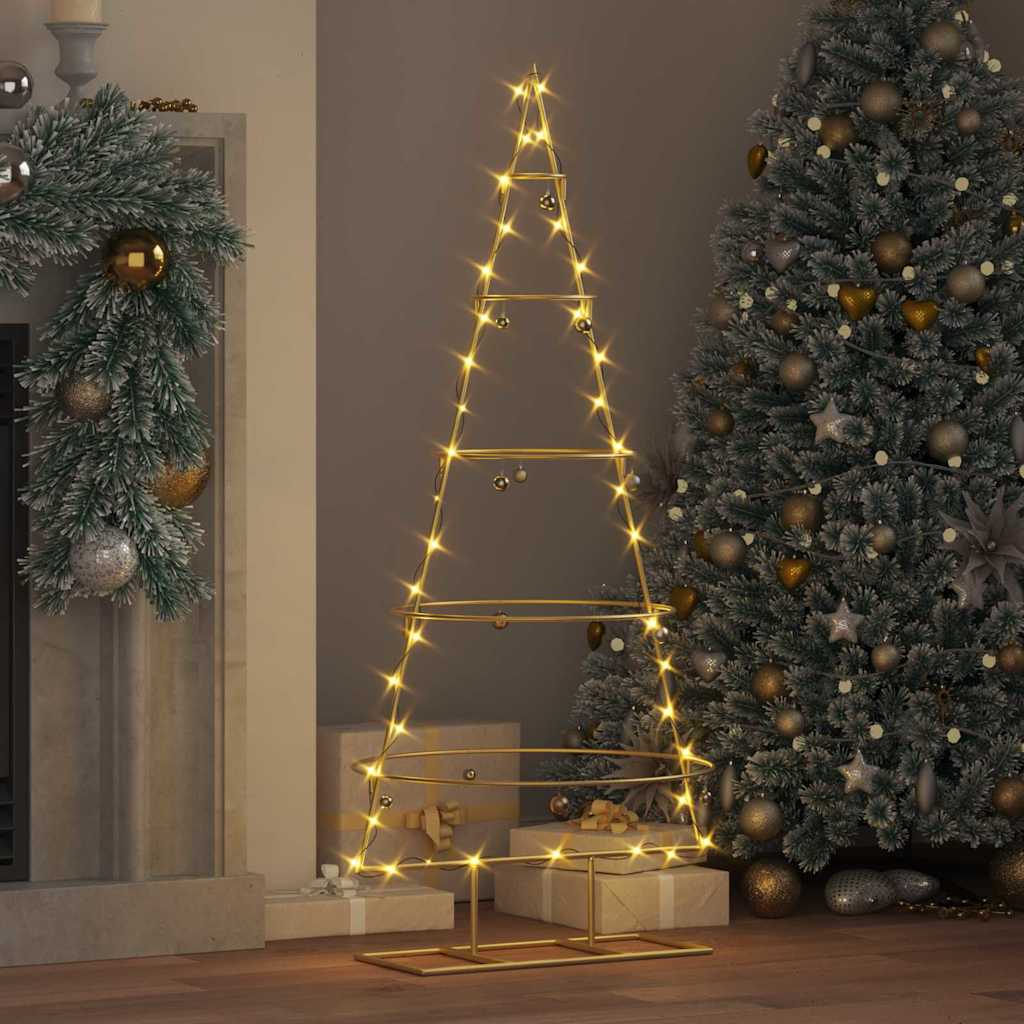 vidaXL Metal Christmas Tree with Stand KUOPIO 125 cm Steel Gold