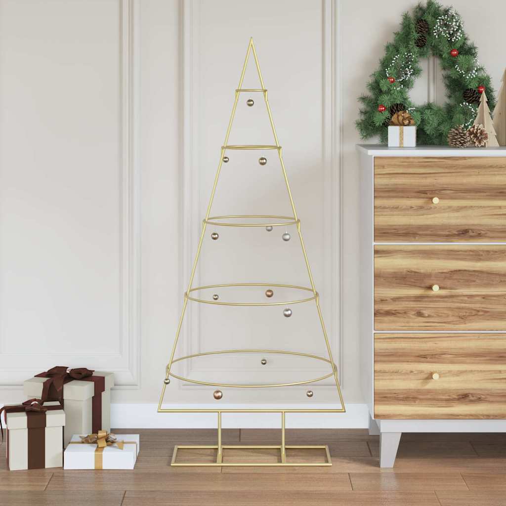 vidaXL Metal Christmas Tree with Stand KUOPIO 125 cm Steel Gold