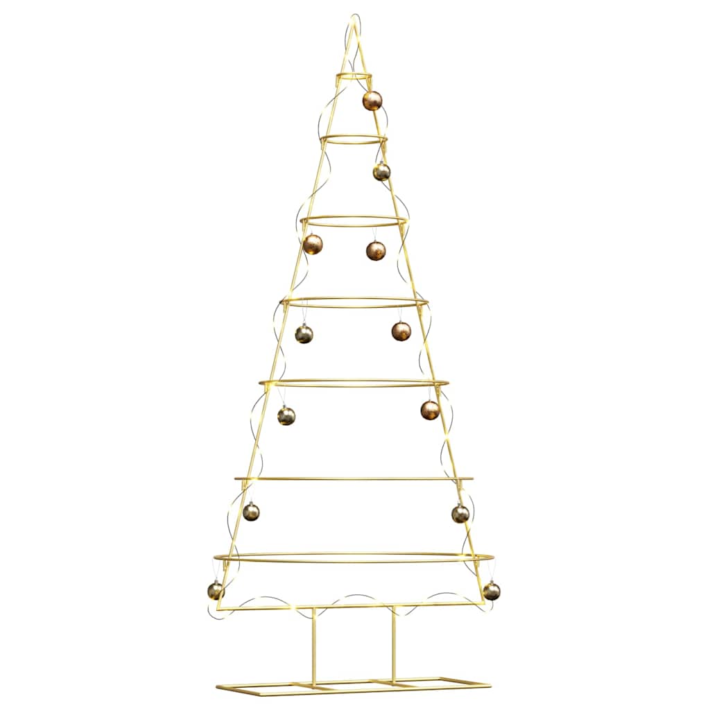 vidaXL Metal Christmas Tree with Stand Gold 180 cm Powder-coated steel