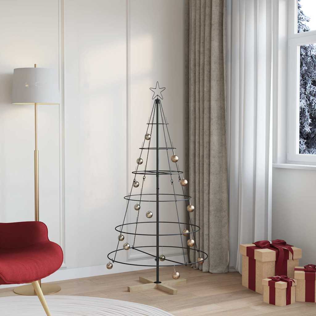 vidaXL Metal Christmas Tree with Stand KUOPIO 150 cm Steel Black