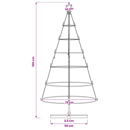 vidaXL Metal Christmas Tree with Stand KUOPIO 150 cm Steel Black